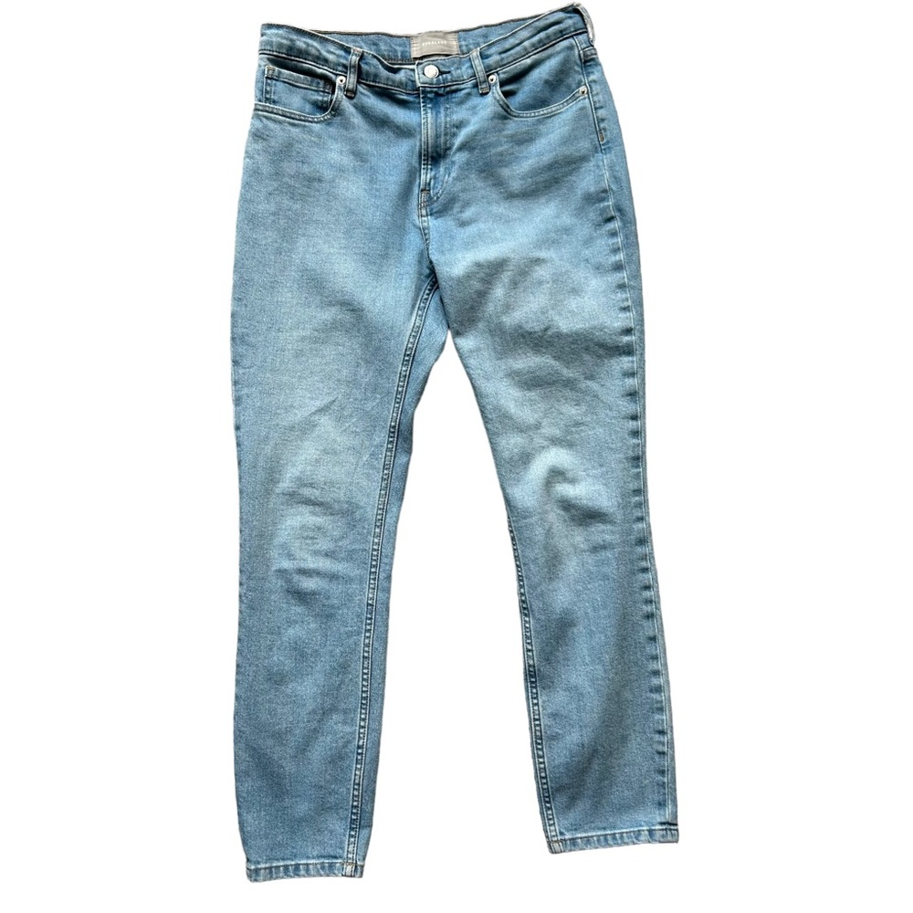 Everlane high rise light wash skinny tapered jeans